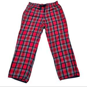 Red Plaid Pants Victoria's Secret Size M Drawstring Med Pjs Pajama Bottoms